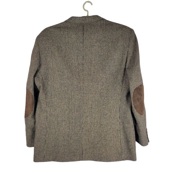 Craig Scott Mens size 44R Brown Tweed Wool Blazer Jacket w/ Elbow Patches Vtg - Picture 2 of 12